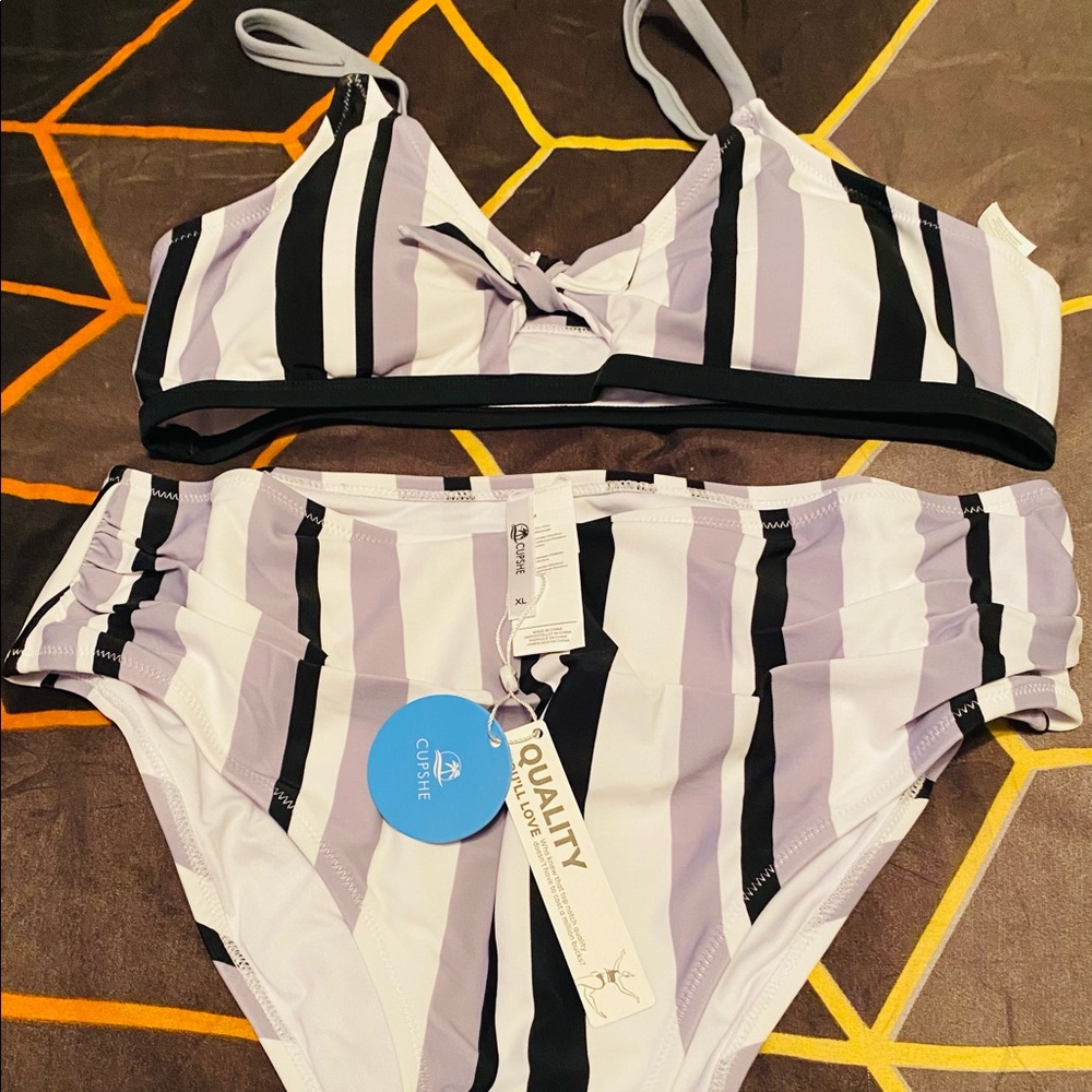Cupshe Tri-tone Highwaist Bikini